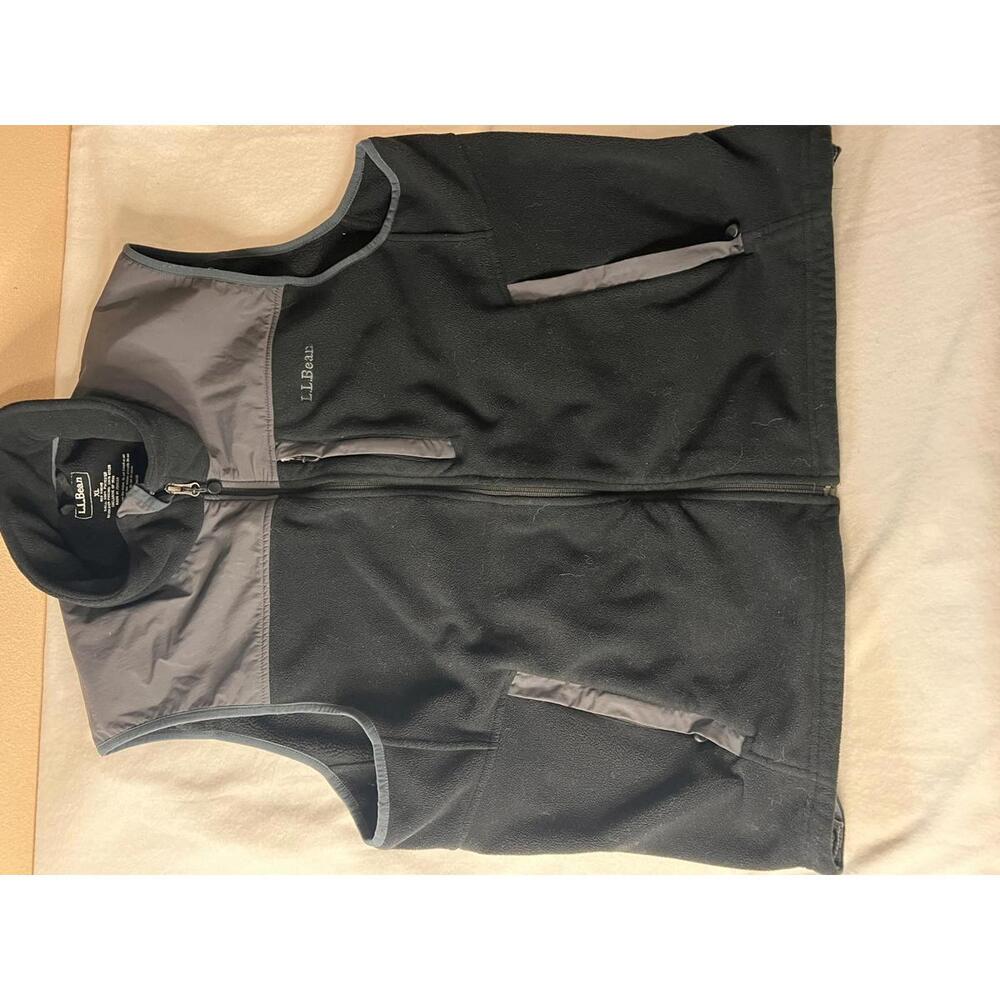L.L.Bean Men's Fleece‎ Vest XL Black and Gray
